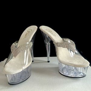 Transparent Platform Heels Size 7